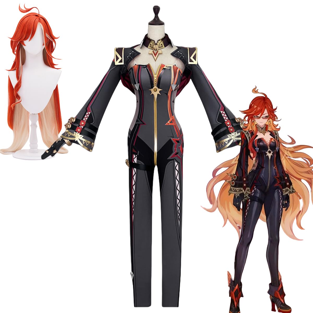 Amazon.co.jp: 原神 マーヴィカ コスプレ衣装 ナタ 炎神 フルセット