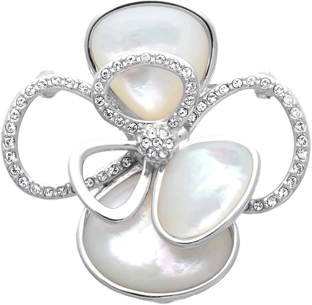 Amazon | 【公式】[ヴァンドームブティック]シェル ローズ ブローチ