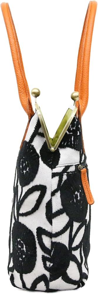 Amazon | がま口 ジャカード ゴブラン 本革 A4対応 おおきめトート