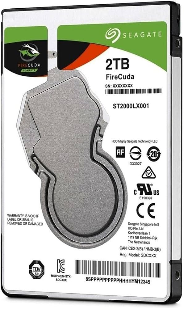 Seagate 2.5-Inch 2 TB FireCuda Internal SSHD Hard Drive for PC/PS4