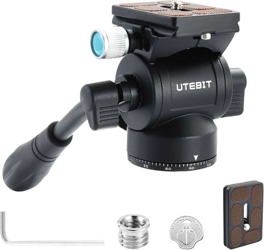 Amazon | UTEBIT フルード ビデオ雲台 2WAY 自由雲台 アルカスイス 雲