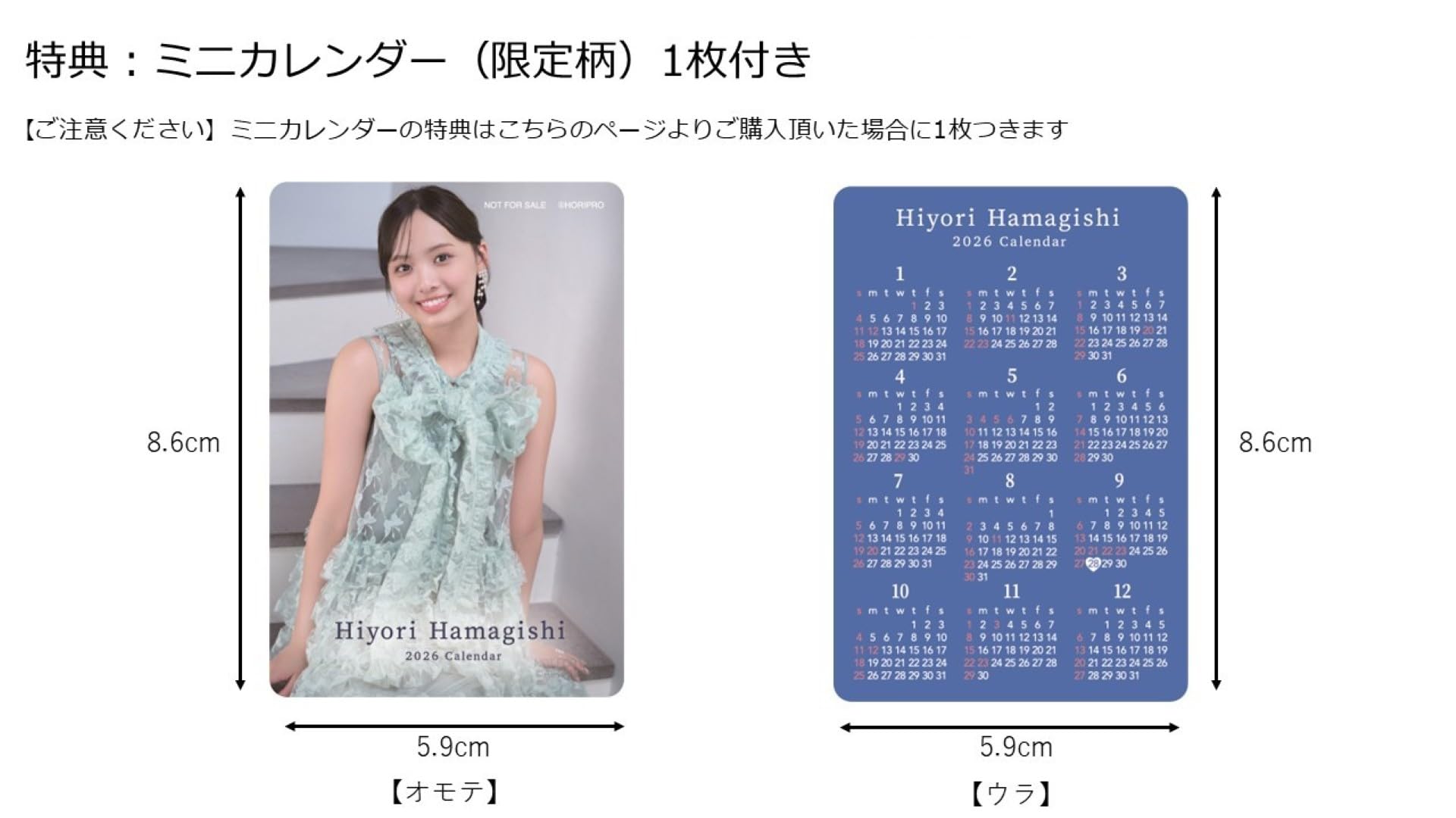 Amazon | ハゴロモ 濱岸ひより 2026年 壁掛け カレンダー CL26-0193A