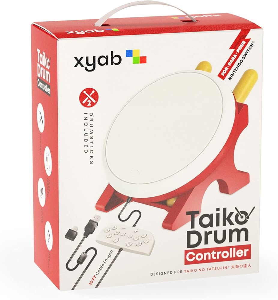 Amazon.com: XYAB | Taiko Drum Pad Controller with Drum Sticks for