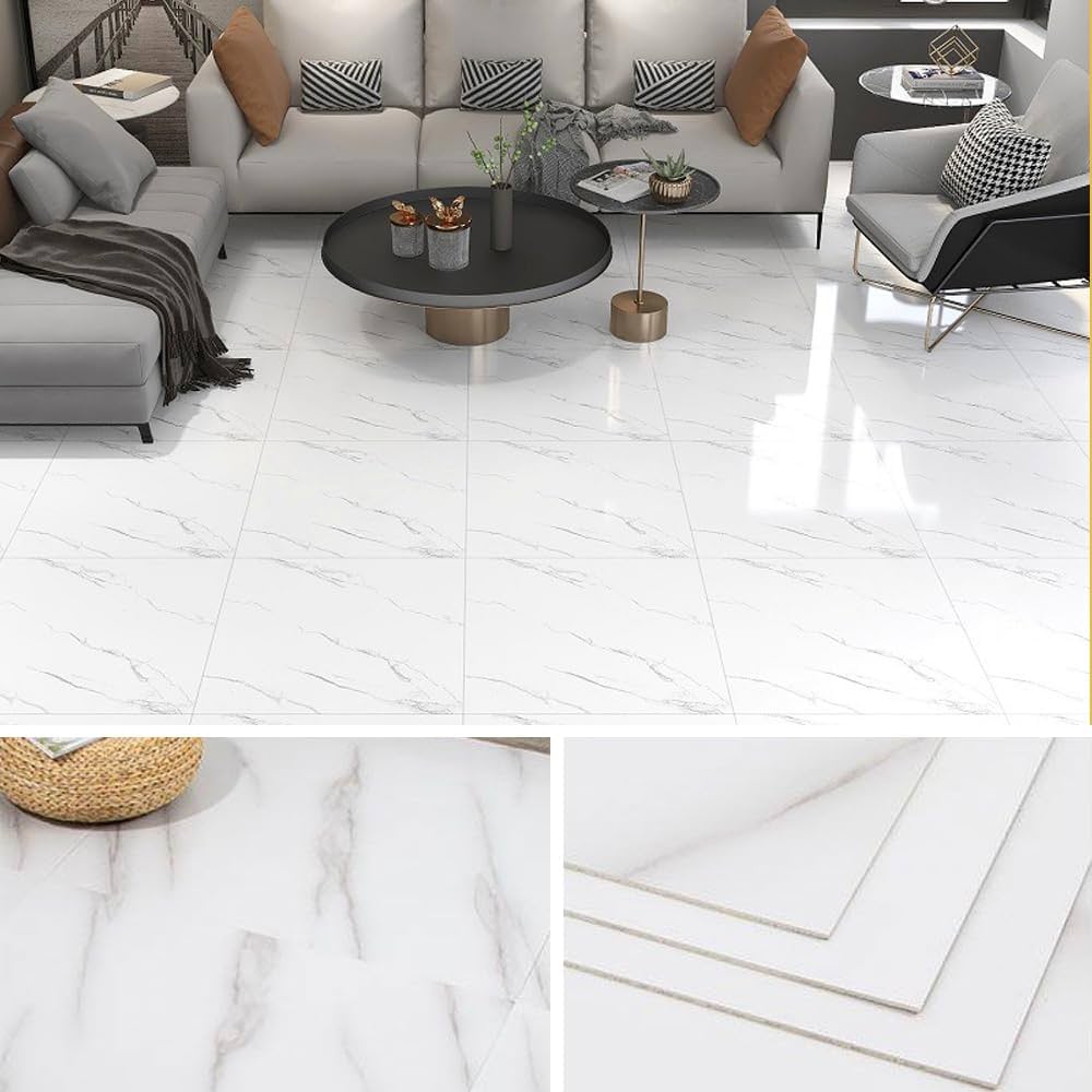 Amazon.co.jp: フロアタイル 大理石調 フロアタイル置くだけ 耐摩耗