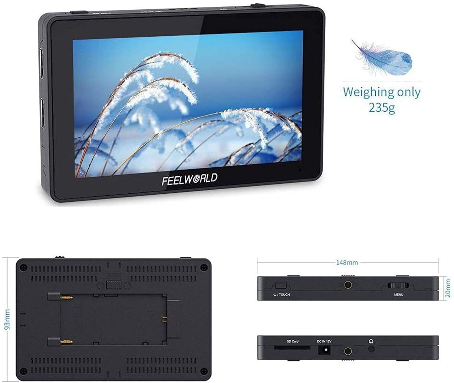 Amazon.com: FEELWORLD F6 + 5.5 Inch Touch Screen DSLR Full HD