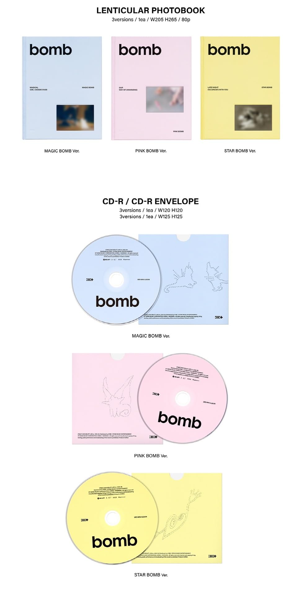 Amazon.com: ILLIT - 3rd Mini Album [bomb] (Random ver.) : Home