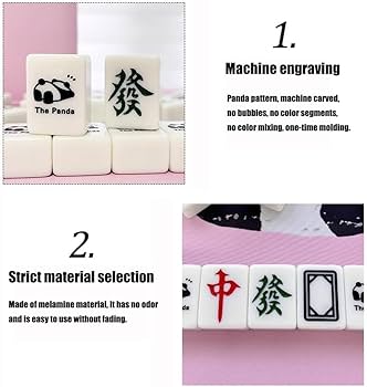 Amazon.co.jp: 麻雀牌 パンダ麻雀カード、伝統的な麻雀セット、ラージ