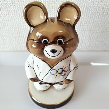 Amazon.co.jp: FF022北欧ロシア雑貨、モスクワ五輪ミーシャの陶器 柔道
