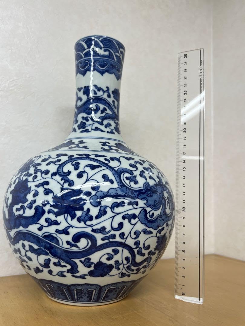 2739 中国骨董乾隆年製銘染付青花沈香壷2客時代物