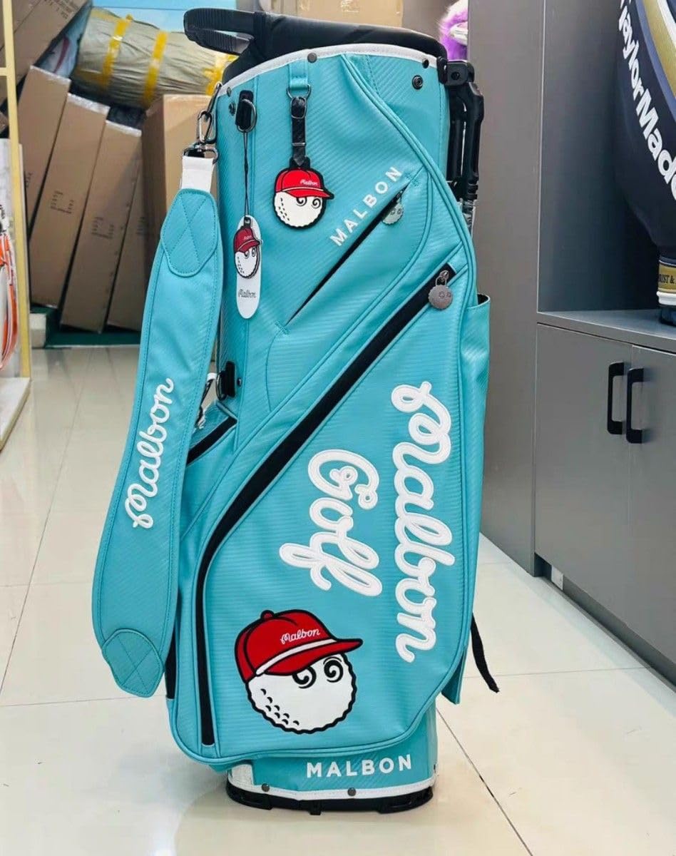Amazon | マルボンゴルフ キャディバッグ ゴルフ バッグ 水色 | ノー
