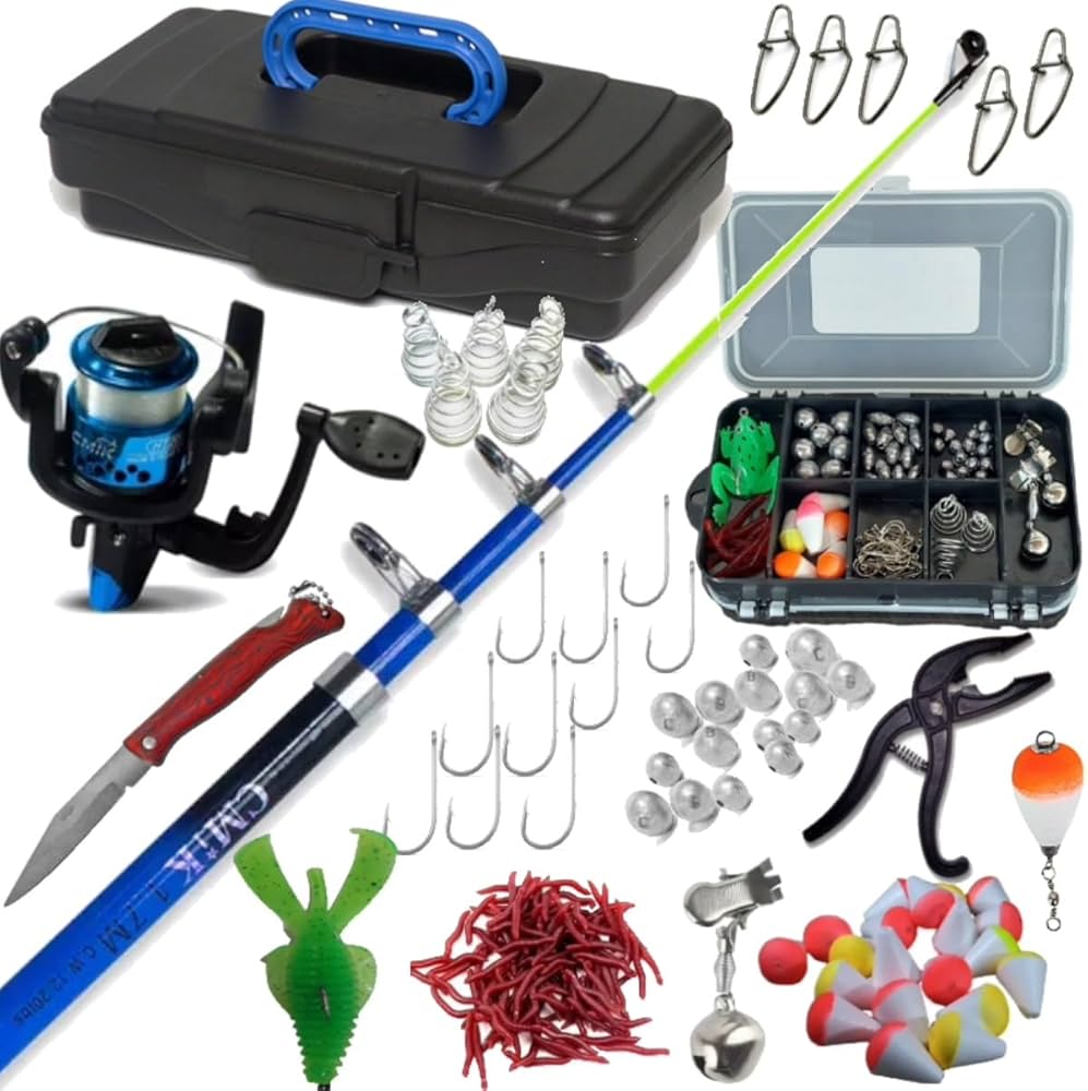 Kit Pesca Completo Vara Molinete Caixa Estojo Itens boia anzol