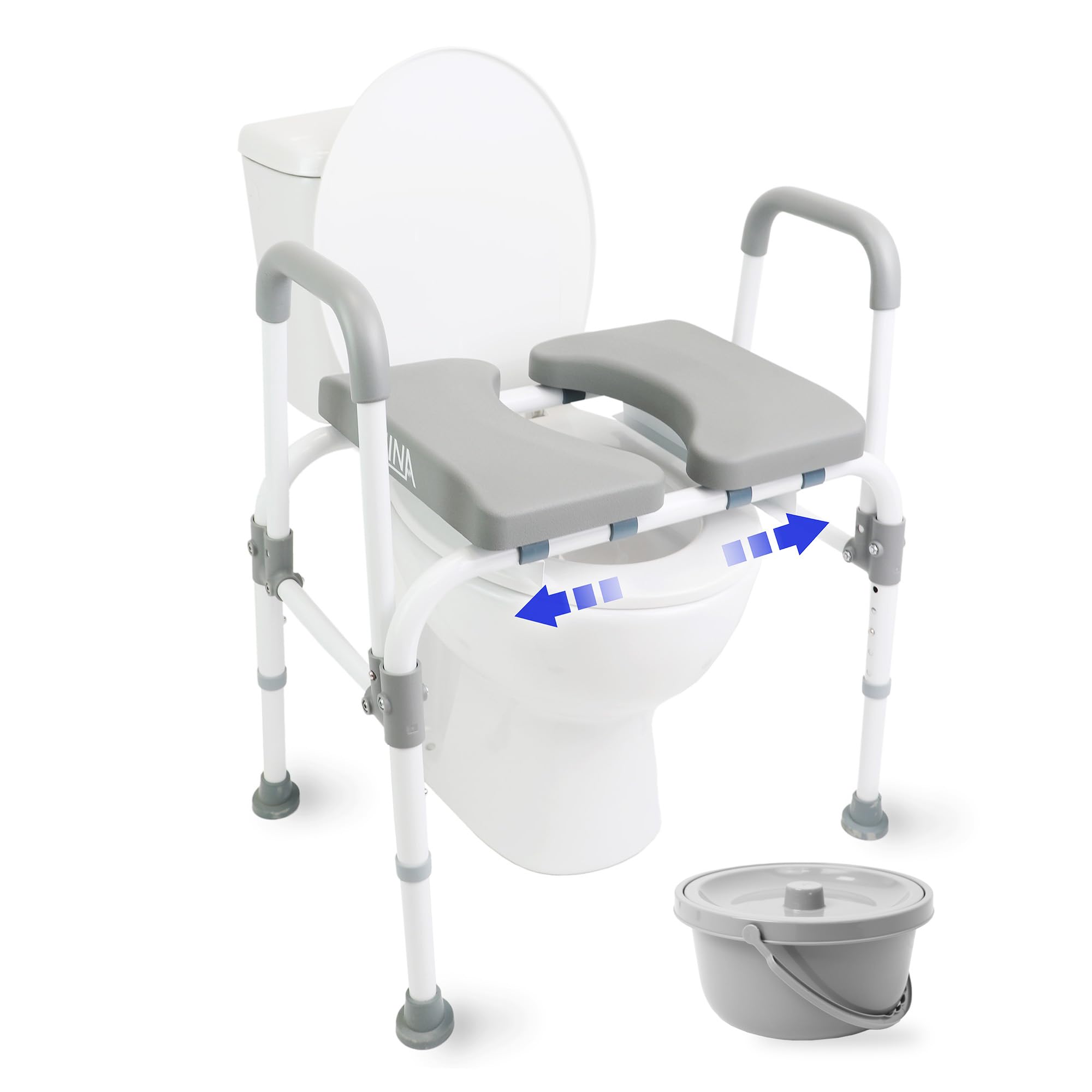 KMINA Commode Toilet Chair (3 in 1), Lightweight, Adjustable
