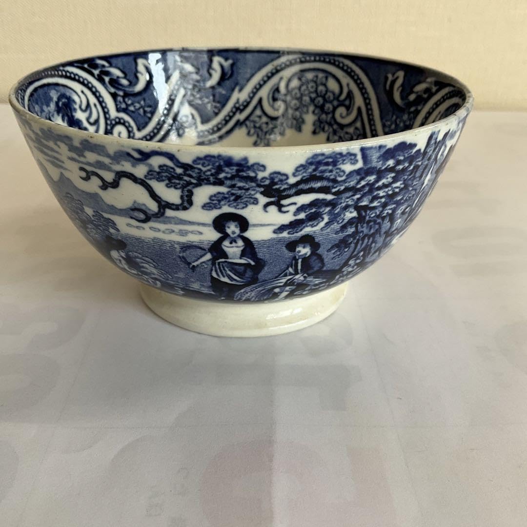 Amazon.co.jp: オランダ銅版小鉢染付人物風景文小鉢(デルフトか？) 18