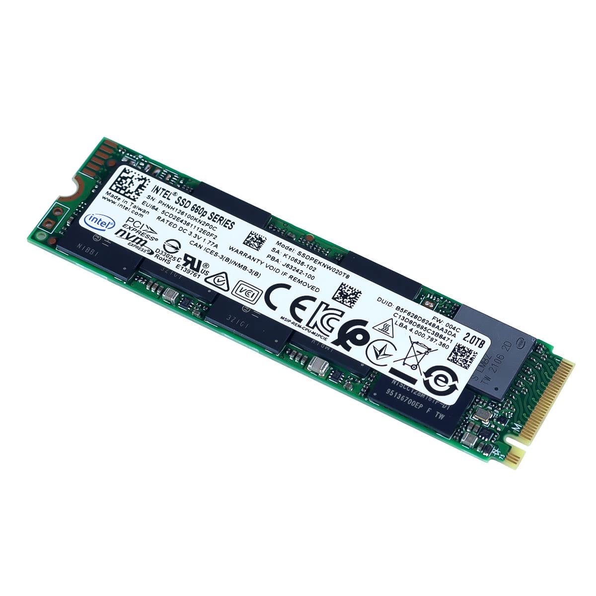 Intel SSD 660P SERIES 2TB M.2 NVME PCIE 3.0X4 LEITURA 1800 MB/S