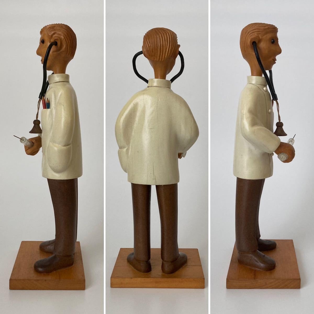 Amazon | Vintageイタリア木製人形/ROMERロメール木彫りドクターお医者