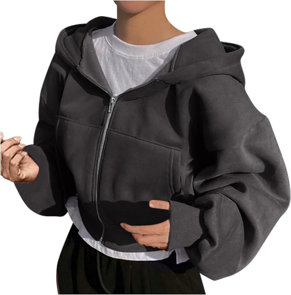 Amazon.com: Jackets for Women Fashion Cropped Hoodie Jackets