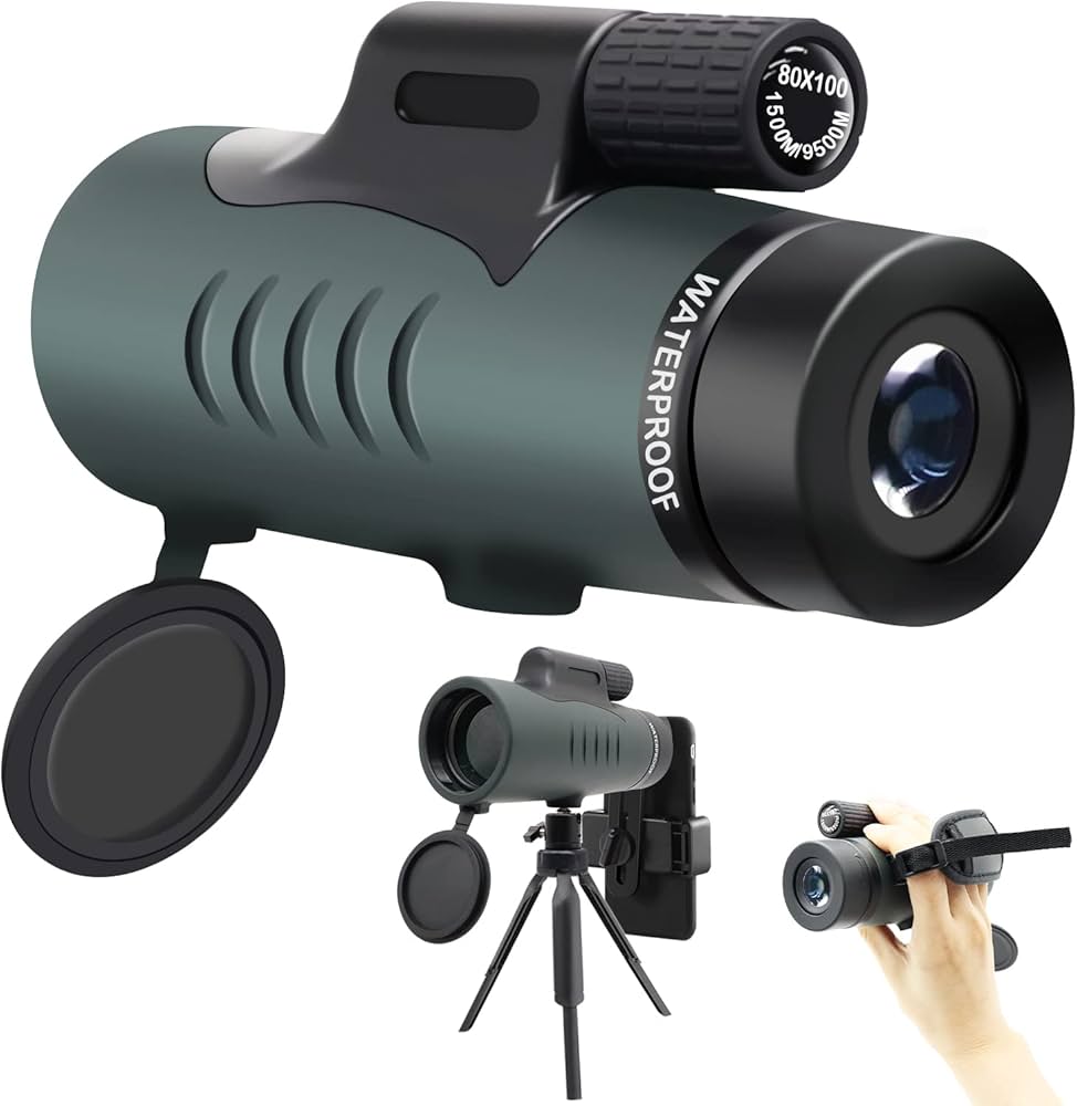 Amazon | HARBOO単眼鏡【80x100高倍率】望遠鏡 スマホ 撮影 単眼きょう