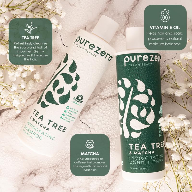 Amazon.com : Purezero Tea Tree & Matcha Shampoo and Conditioner
