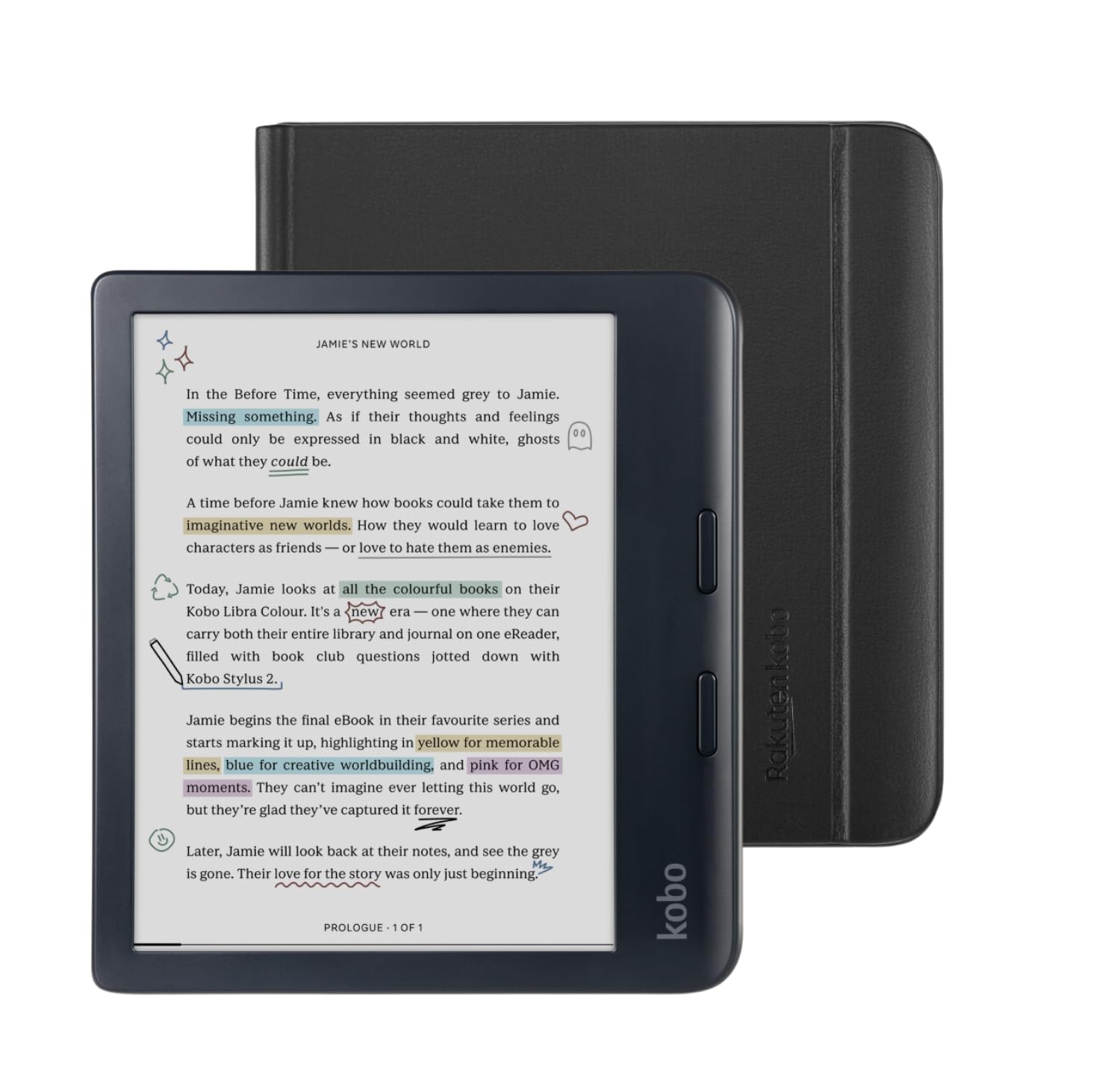 Amazon.com: Kobo Libra Colour Black eReader with Case Bundle