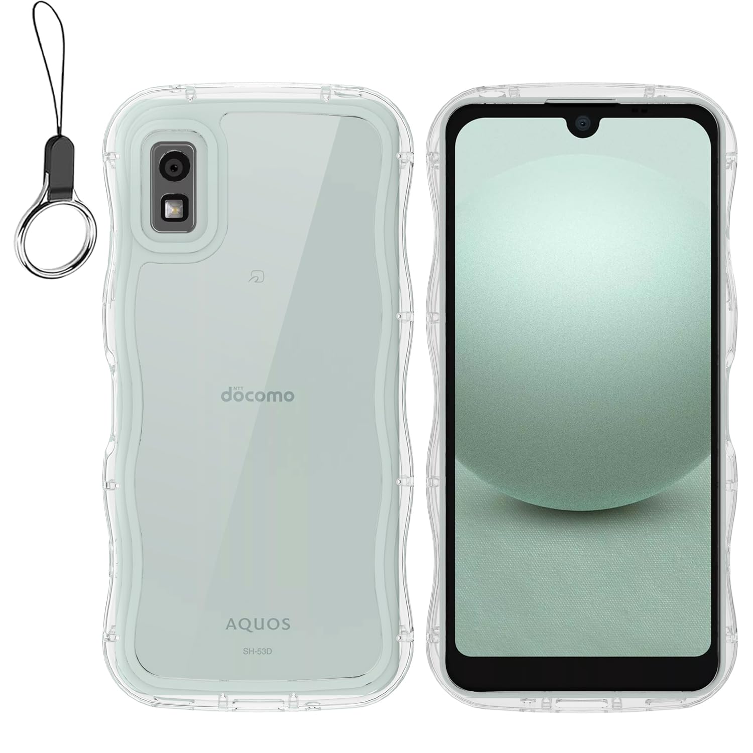 Amazon.co.jp: QAZWERT AQUOS WISH3 SH-53D ケース クリア ウェーブ