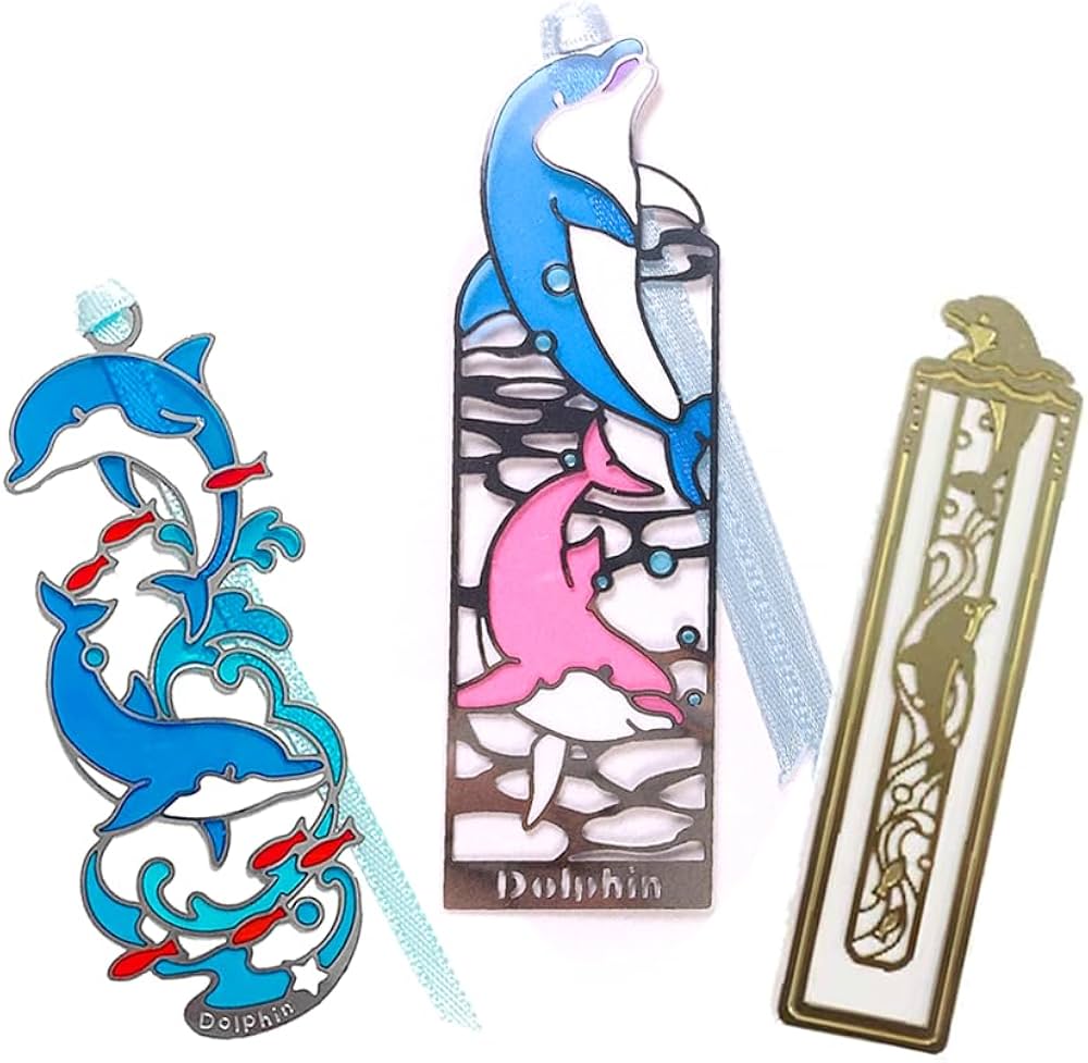 Amazon | 智光 】 ステンドグラス 風 ブックマーカー (しおり) イルカ