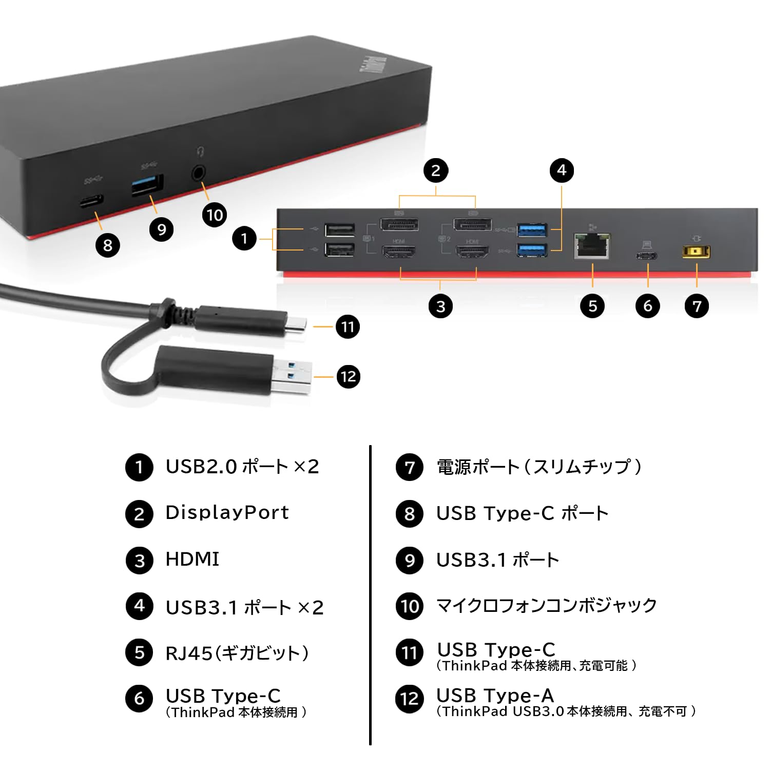 Amazon.co.jp: 【純正品】 Lenovo ThinkPad ハイブリッド USB Type-C