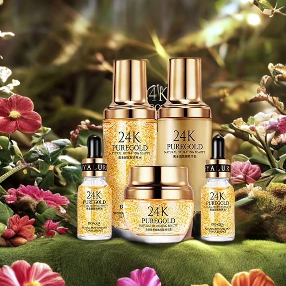 24k Gold Skin Care Set & Kit (5 Pcs) | Anti-Aging Face Kit For