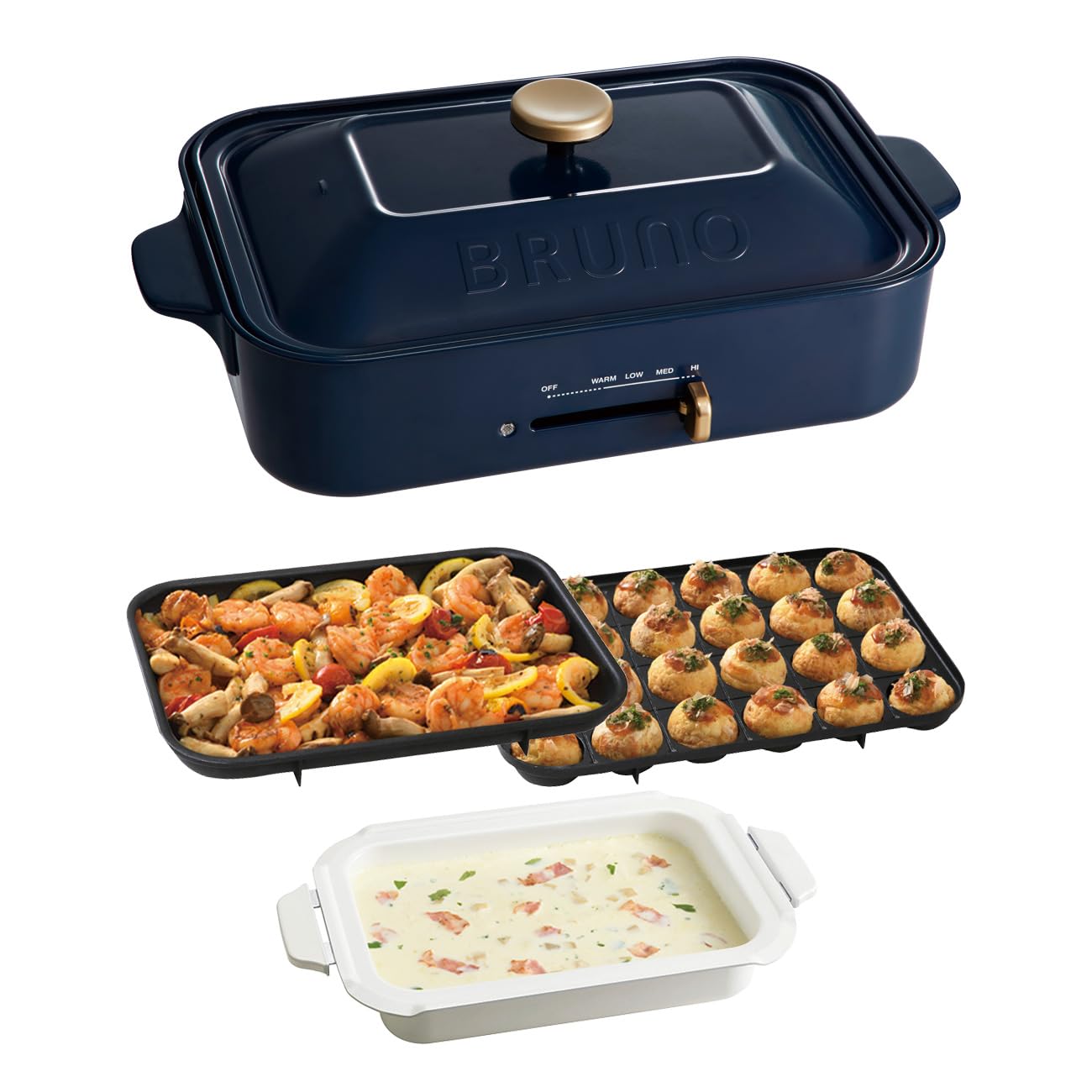 Amazon | BRUNO ブルーノ コンパクトホットプレート 本体 プレート3種