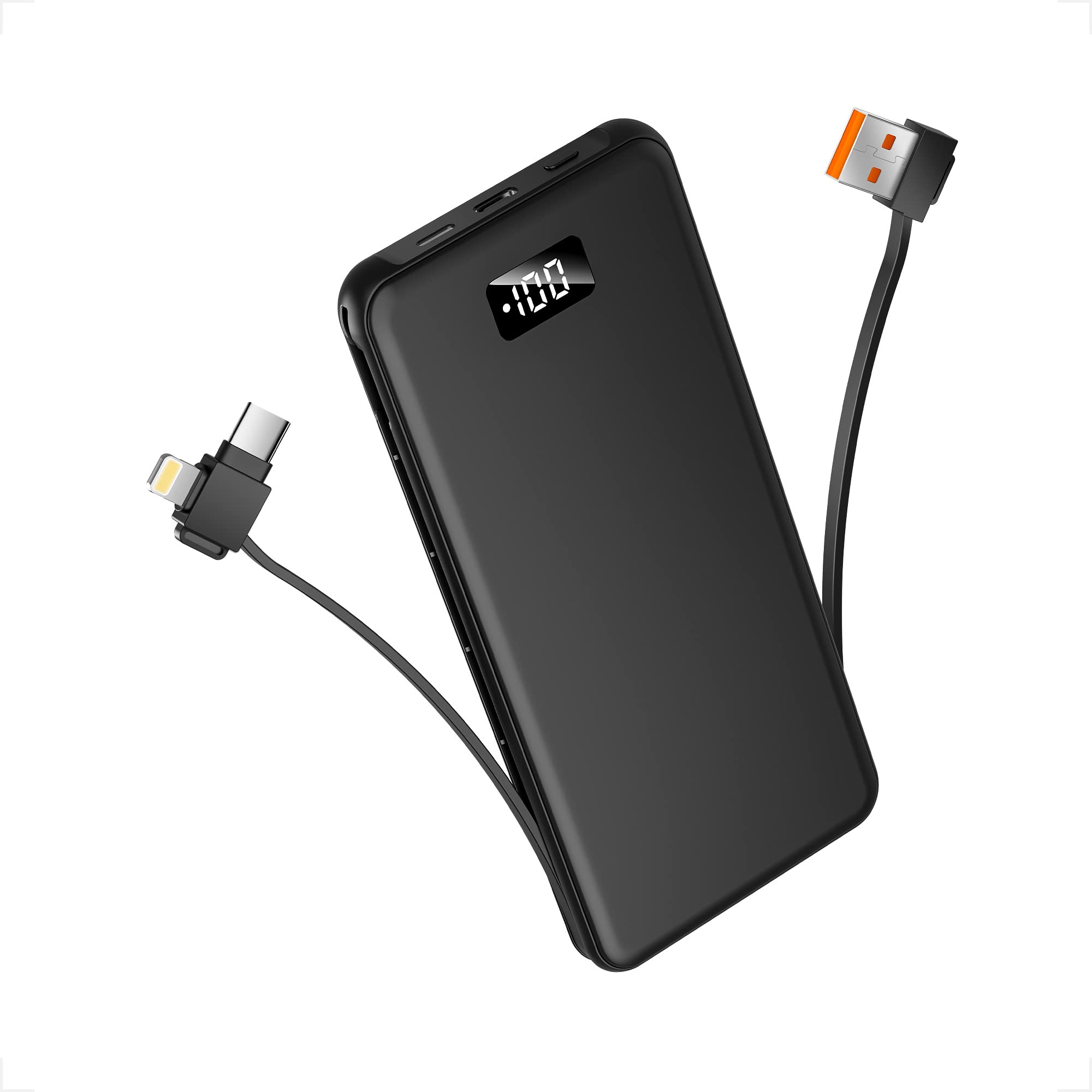 Amazon | Auskang モバイルバッテリー Lightning/Type-Cケーブル内蔵