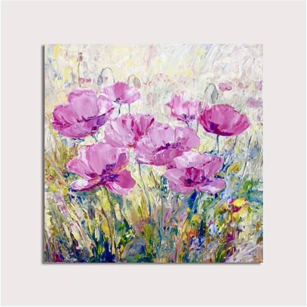 キャンバス油絵キラ様専用確認お花と並んでおすまし華ちゃん