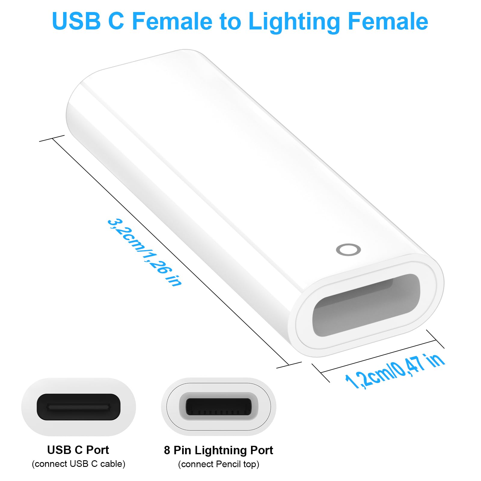 ASKUBSKU iPad 10. Nesil için Apple Pencil 1. Nesil Şarj Adaptörü
