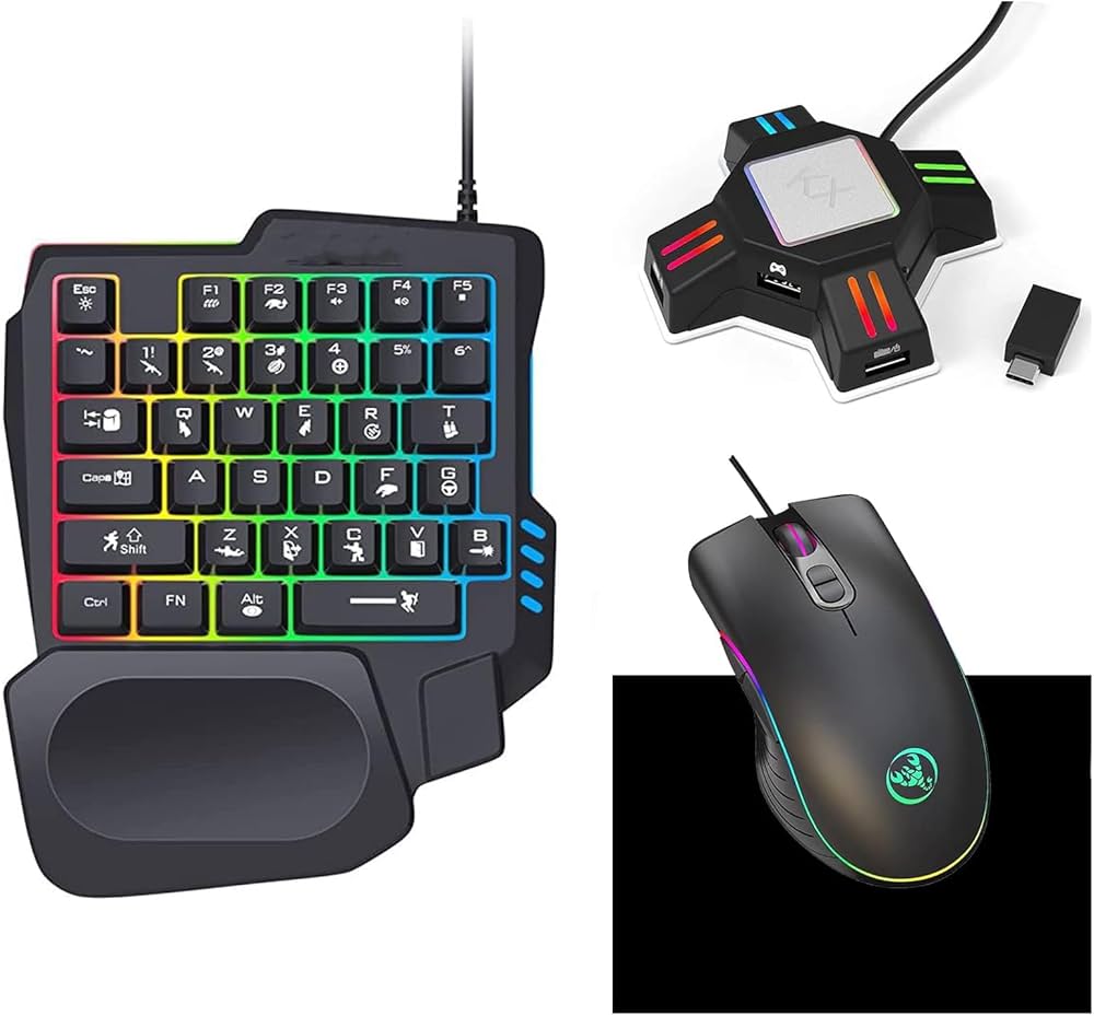 Amazon.co.jp: 片手キーボード マウス コンバーター セットこんばーた