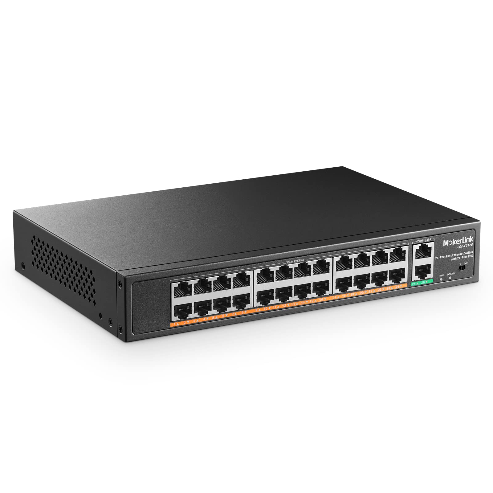 MokerLink 24 Port PoE Switch with 2 Gigabit Uplink Port, 400W High