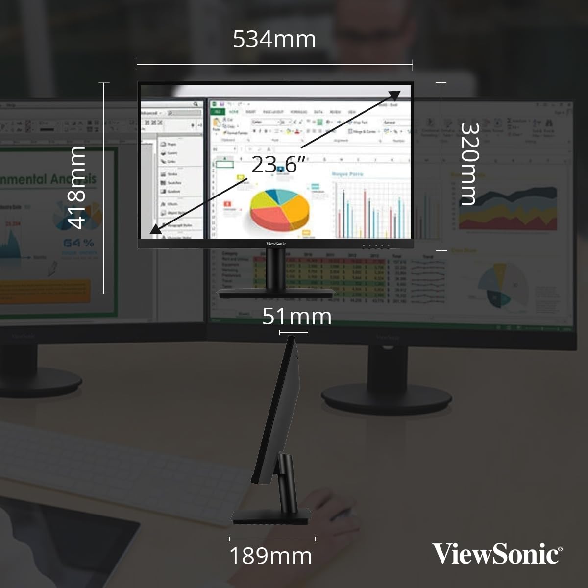 ViewSonic 60.96 Cm- VA2409-MHU (24