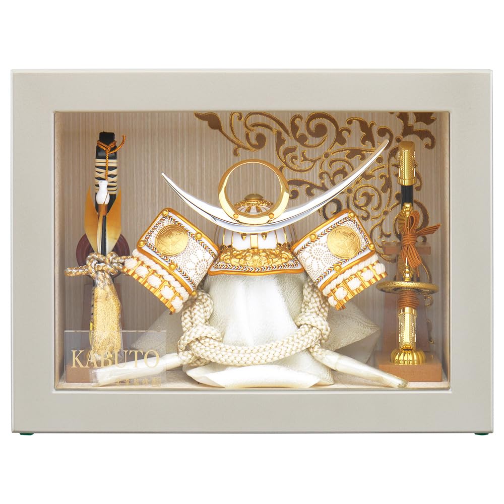 Amazon | 五月人形 上杉謙信 コンパクト ケース入り 白 初節句 兜飾り