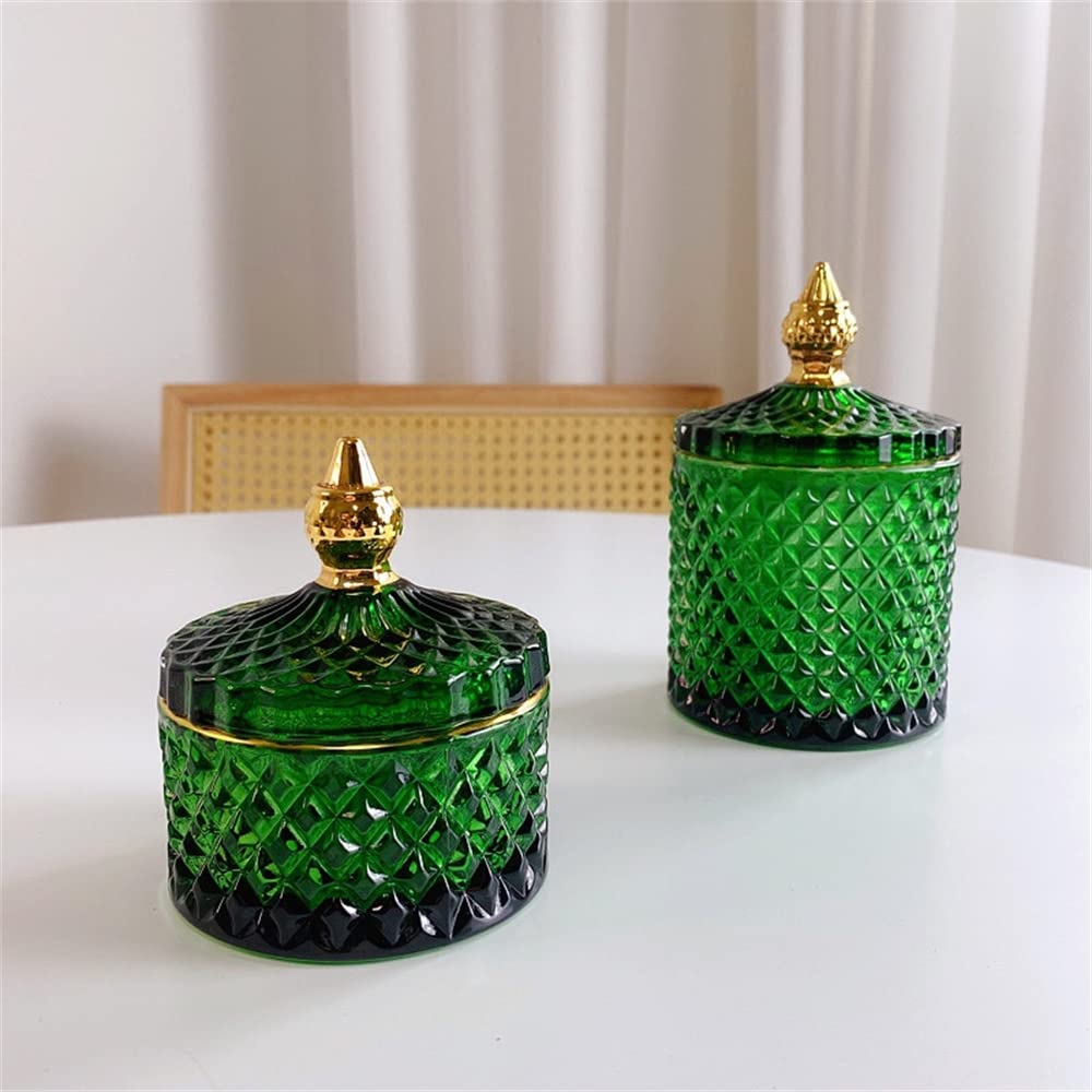 Amazon｜HOHOUNCSY 美しい デザイン ガラス製 小物入れ コットンポット