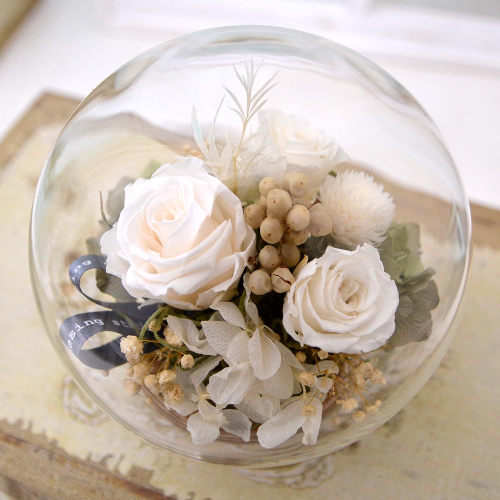 Amazon｜プリザーブドフラワー ガラスドーム 1個 花 ギフト ボトル