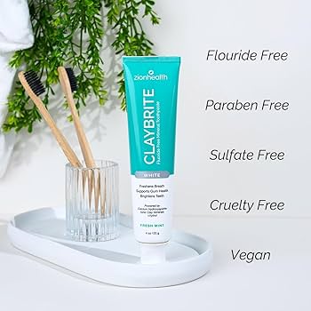 Amazon.com : Zion Health ClayBrite Mineral Toothpaste 4 oz White
