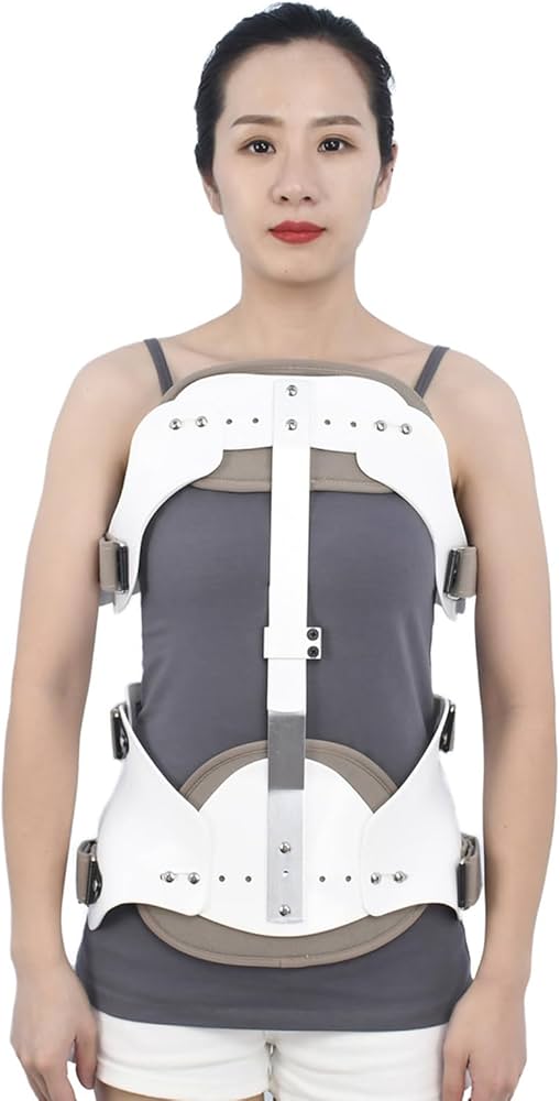 Amazon.co.jp: 調整可能な胸腰椎サポート、胸椎骨折固定器、腰椎骨折用