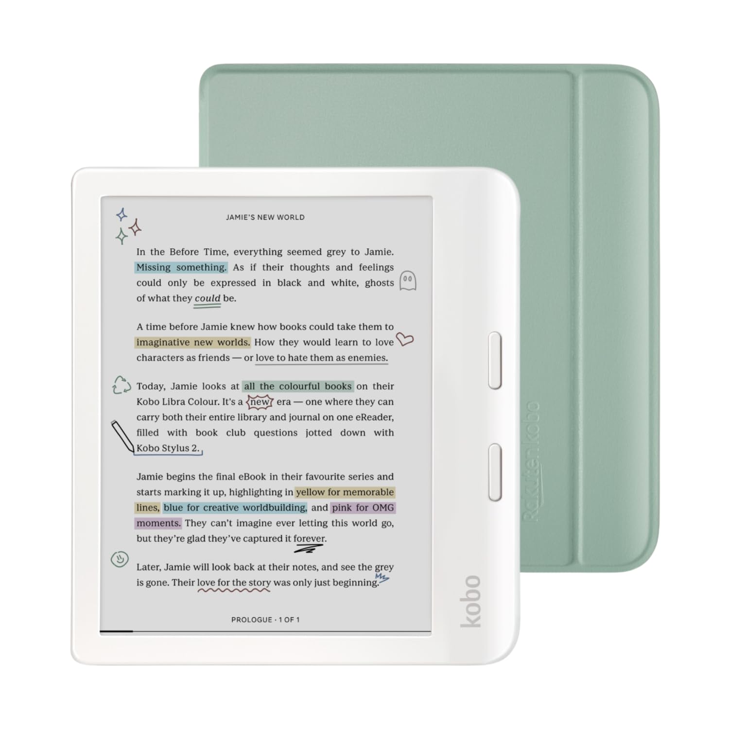Amazon.com: Kobo Libra Colour White eReader with Case Bundle