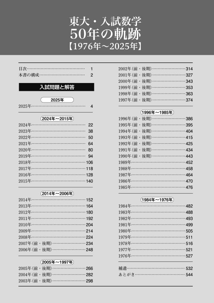 東大・入試数学50年の軌跡【1976年~2025年】 | 東京出版編集部 |本