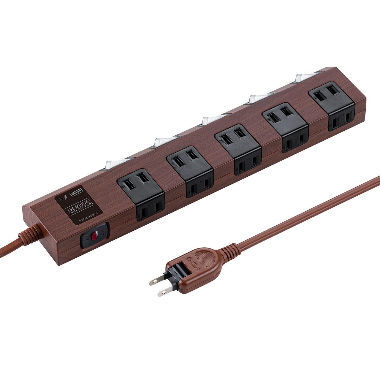 Amazon.co.jp: サンワダイレクト 電源タップ 3m 10個口 雷ガード 個別