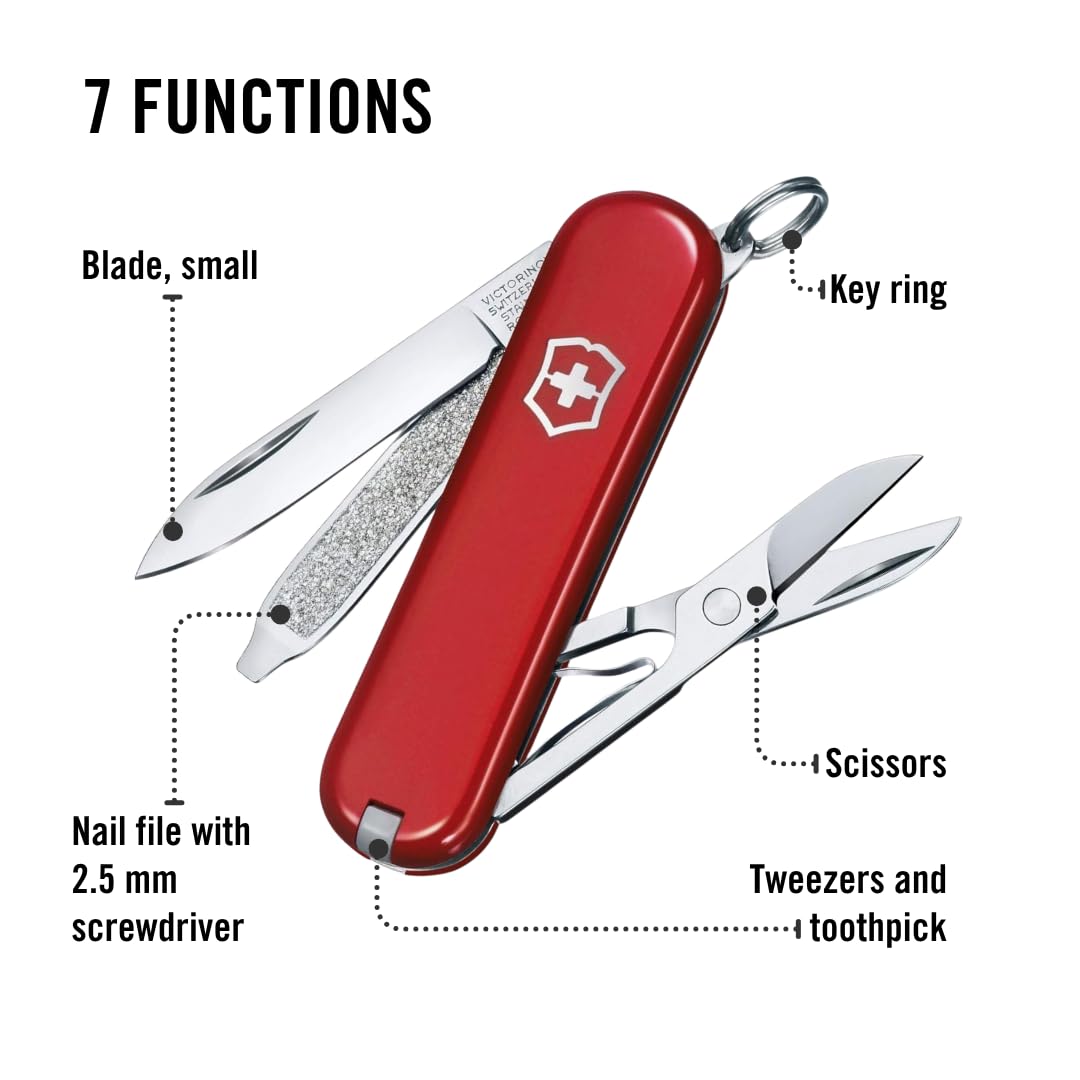 Victorinox Classic SD Swiss Army Knife, Compact, 7 Functions