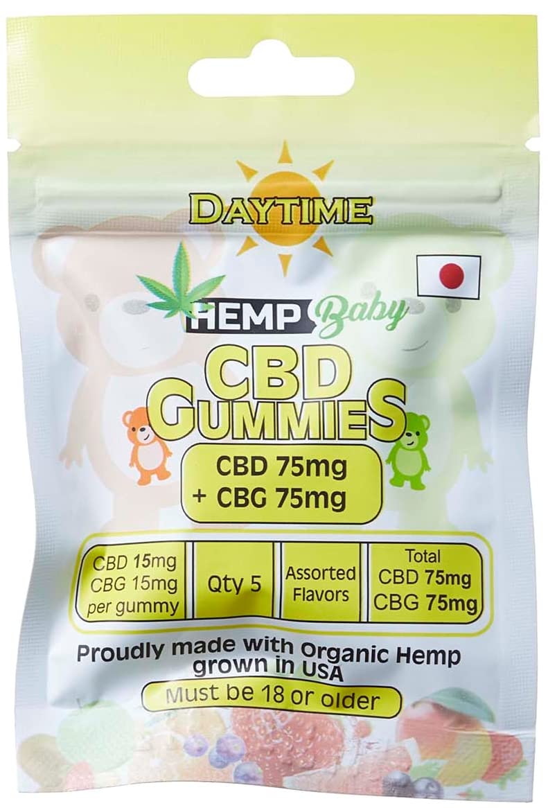 Amazon.co.jp: HEMPBaby CBD + CBG DAY TIME グミ 高濃度 150mg 5粒