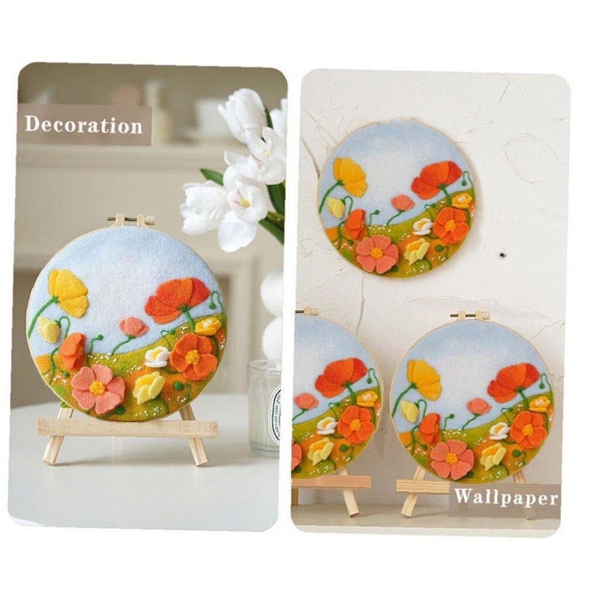 Amazon | Diy羊毛フェルト絵画針刺フェルト入門キット羊毛絵画画像材料