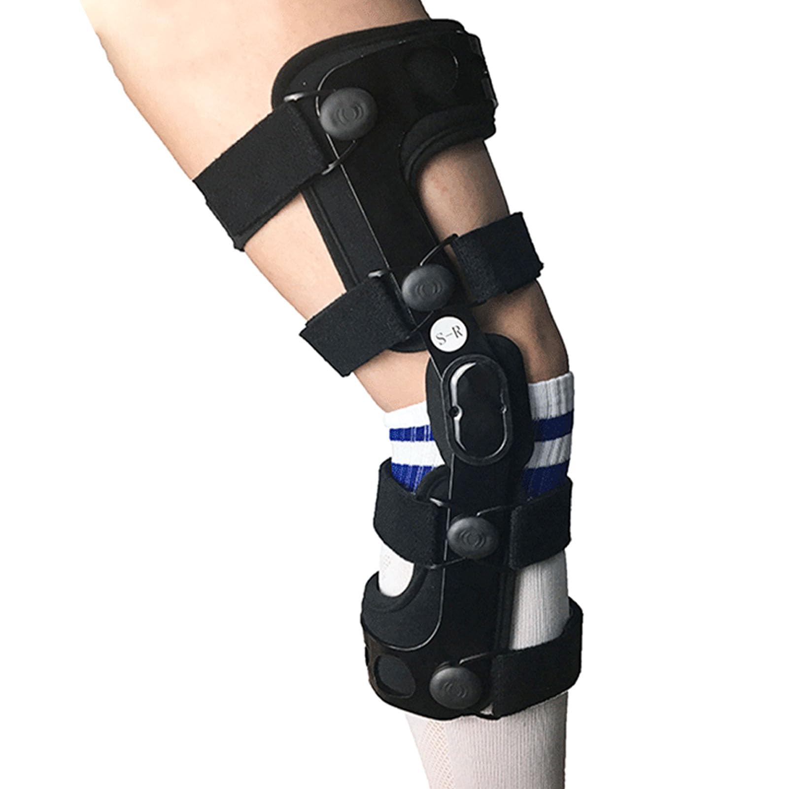 Amazon.co.jp: ヒンジ付き膝ブレース、調整可能な前十字靭帯膝パッド