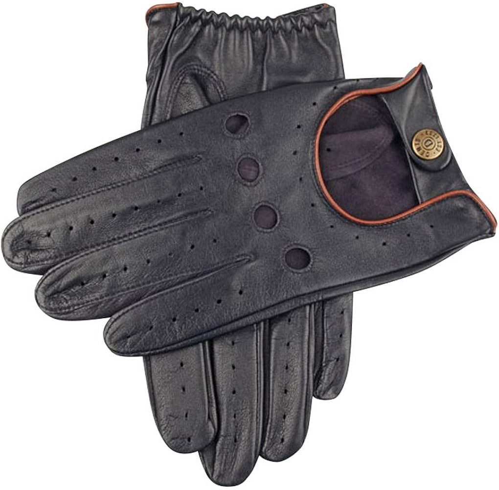 Dents Mens Delta Hairsheep Leather Classic Driving Gloves - Navy