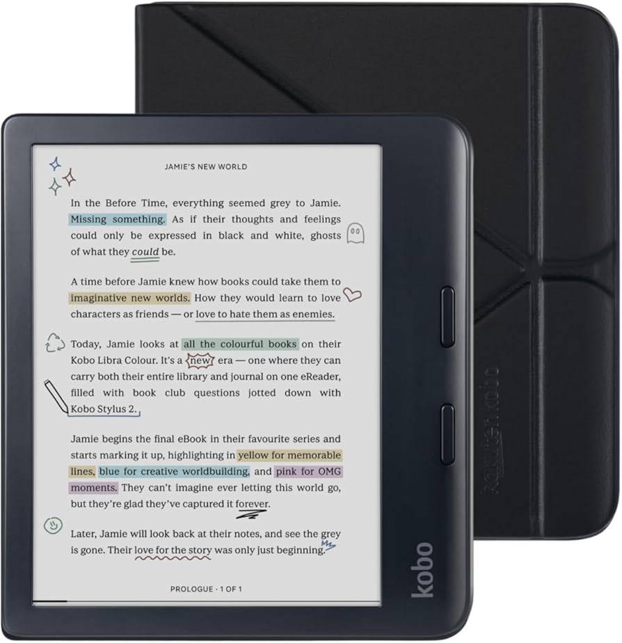 Amazon.com: Kobo Libra Colour Black eReader with Case Bundle