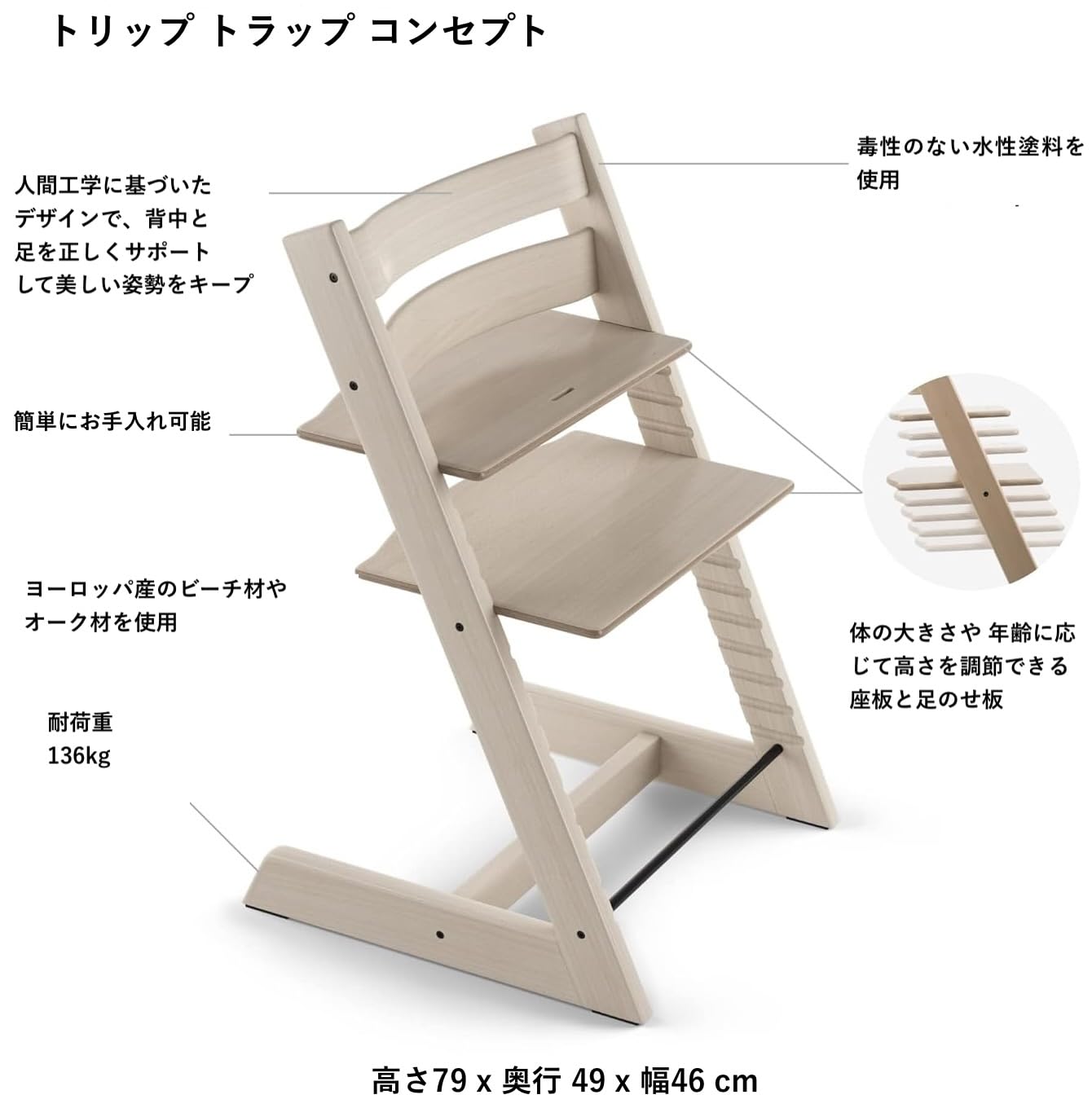 Amazon | Stokke(ストッケ)【公式】トリップトラップ ベビーチェア