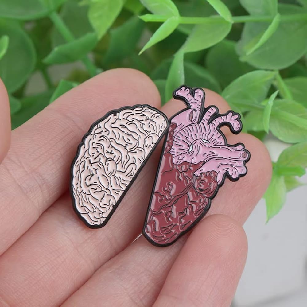 Amazon.com: Ximimark 4 PCS Half Organ Heart Brain Enamel Pin